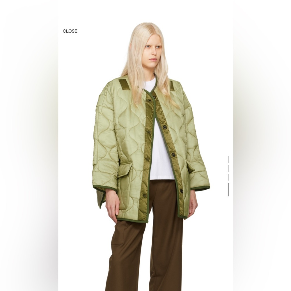 The Frankie Shop TEDDY QUILTED JACKET - MOSS GREEN